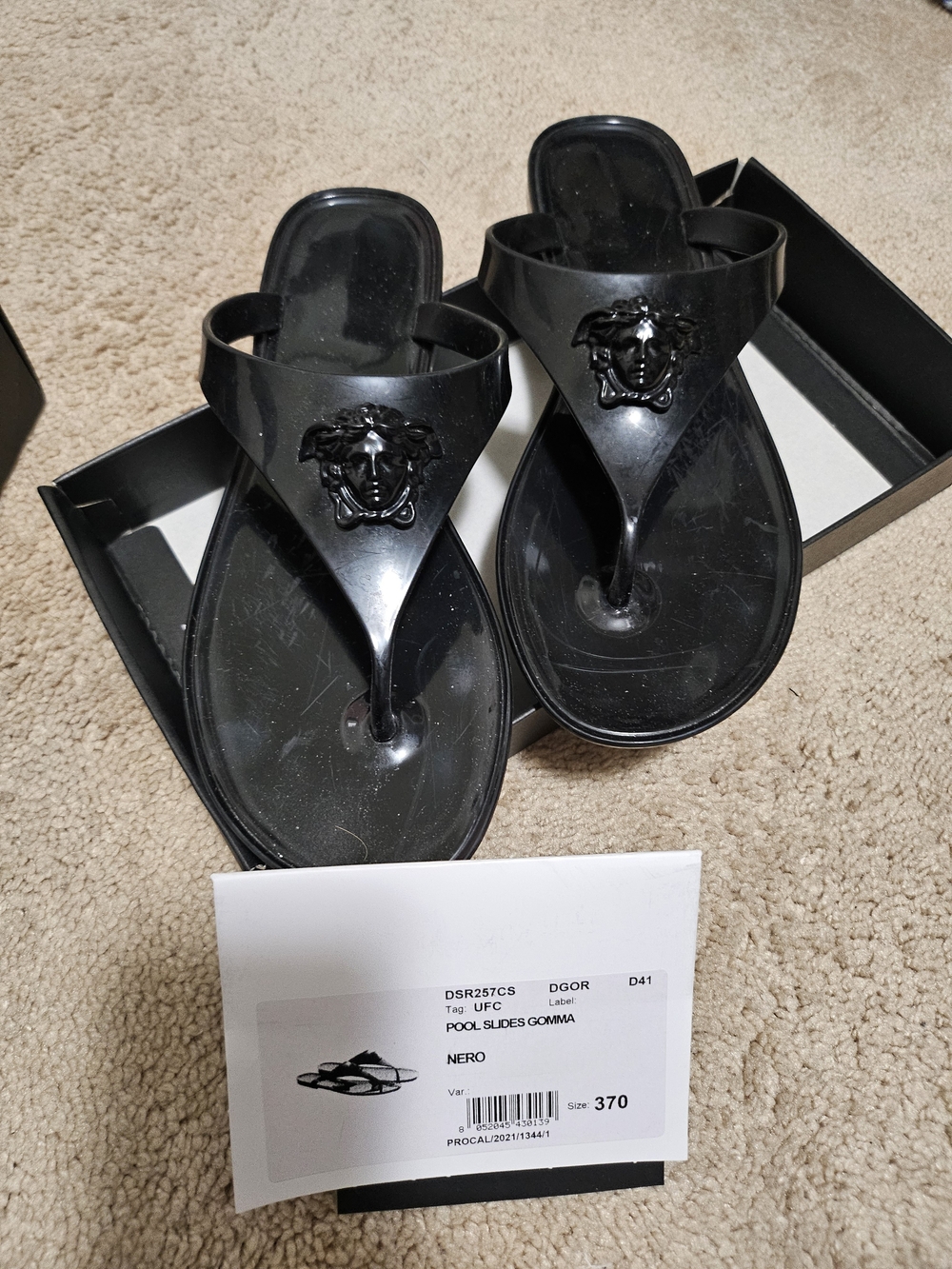 Versace Black Medusa 37 Jelly Pool Slides